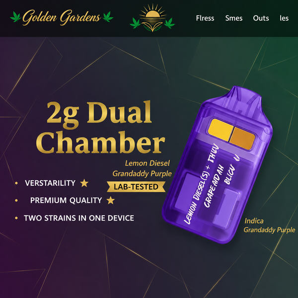 GG SWITCH 2g Dual-Chamber Vaporizer | Granddaddy Purple + Lemon Diesel | Golden Gardens